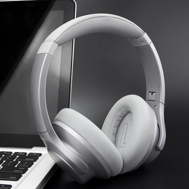 Alt view image 2 of 7 - Ear Pads Cushions Replacement for Anker Soundcore Life 2 (Not fit Life 2 Neo)/Q20/Q20+/Q20I/Q20BT Headphones, Ear Pads with Softer Protein Leather, Noise Isolation Foam - Grey