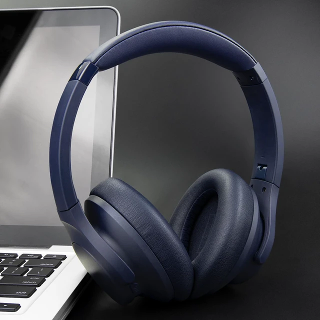 Alt view image 2 of 7 - Ear Pads Cushions Replacement for Anker Soundcore Life 2 (Not fit Life 2 Neo)/Q20/Q20+/Q20I/Q20BT Headphones, Ear Pads with Softer Protein Leather, Noise Isolation Foam - Navy Blue