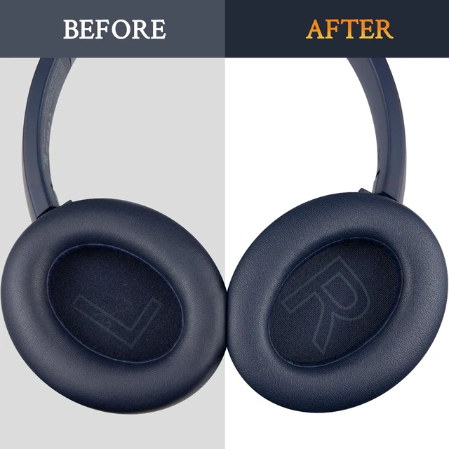 Alt view image 5 of 7 - Ear Pads Cushions Replacement for Anker Soundcore Life 2 (Not fit Life 2 Neo)/Q20/Q20+/Q20I/Q20BT Headphones, Ear Pads with Softer Protein Leather, Noise Isolation Foam - Navy Blue
