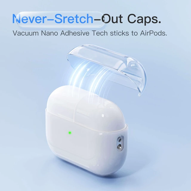 Alt view image 3 of 6 - Case for AirPods Pro 2 Never-Sretch-Out Shock-Proof Protective Semi Hard Silicone Case Compatible with Apple Airpods Pro 2nd Generation (White)
