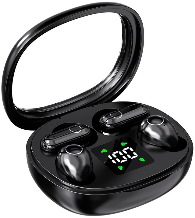 Main image of Wireless Bluetooth HeadsetTiny Size Invisible EarbudsSleep and Sports Earphones Set, 2 Pairs, Mini and Short Handle Designfor Work Sport Sleeping (Black)