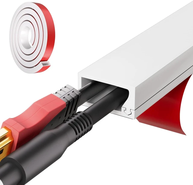 Main image of 78inch Silicone Cord Hider for 2-3 Wires, W1× H0.58, Flexible Cord Cover Raceway with Side Slot,Small Wire Concealer for 2-3 Cable-Cuttable & Bendable,Child & Pet Safe,White