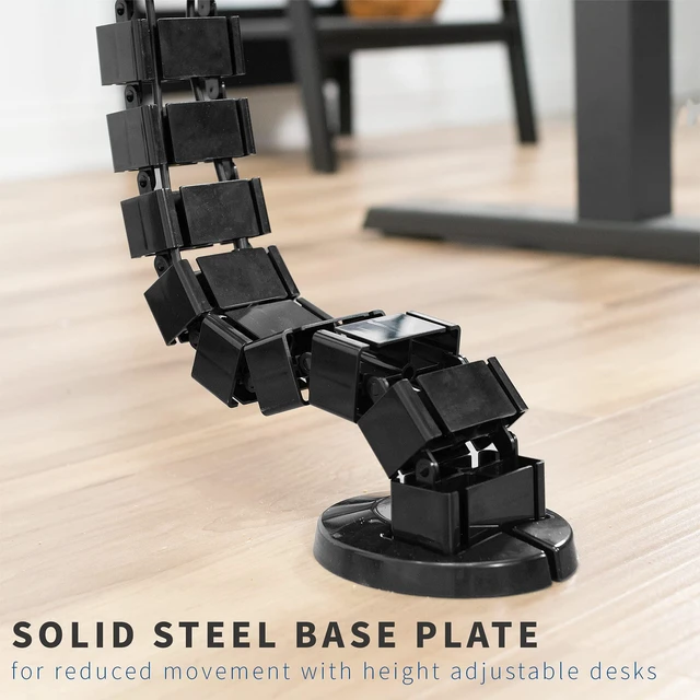Alt view image 3 of 7 - Black Under Desk Vertebrae Cable Management Kit, DESK-AC01C Adjustable Quad Entry Flexible Cord Organizer for Home Office