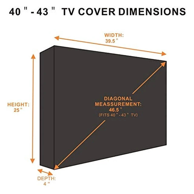 Alt view image 2 of 7 - Outdoor TV Cover 40" - 43" - with Bottom Cover - 600D Water-Resistant and Dust-Resistant Material- Fits Your TV Better