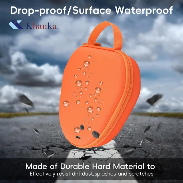 Alt view image 6 of 7 - Case for Apple Airpods Max/Max 2 Wireless Over-Ear Headphones,Orange EVA Hard Shell, Mesh Pocket Accessory Storage, Travel-Ready Portable Storage for Apple Airpods Max 2 Headphones