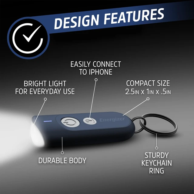 Alt view image 5 of 7 - Find Me Keychain Light, Apple Find My Bluetooth Tracker, Blue Find keys fast, key finders & trackers with LED light, Apple Find My, key chain flashlight, ABS plastic