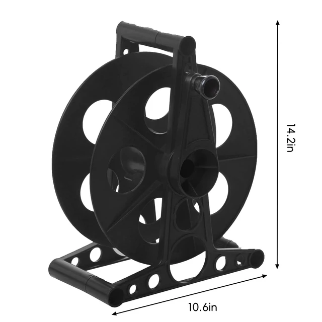 Alt view image 2 of 7 - Cord Storage Reel with Handle Driven Easy to Use with Carrying Bag Holds up to 135 feetBlack