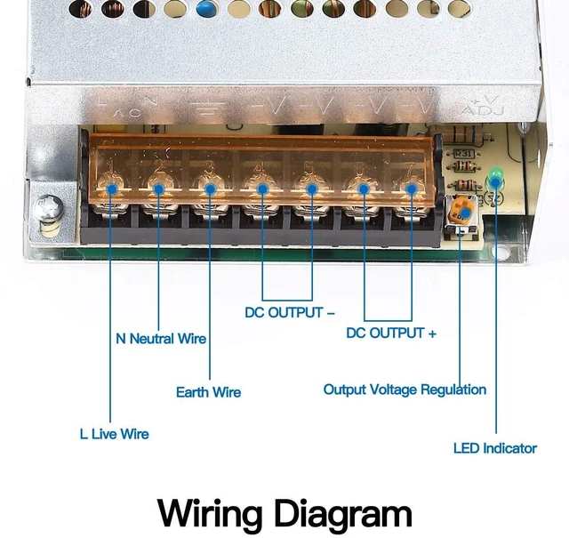 Alt view image 3 of 7 - 20A 250W 12V DC Power Supply, Universal Regulated Switching AC 110V/220V to DC Converter (SMPS) Transformer Driver Adapter for LED Strip Lights, CCTV Camera System, 3D Printer, Radio, Computer Project