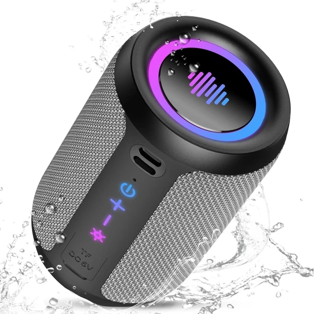 Main image of Portable Bluetooth Speaker with Lights, Bluetooth 5.4 Speaker, All Day Playtime,Powerful Crystal Clear Sound,15W Loud Stereo Sound, IPX7 Waterproof,TWS pairing for Home/Party/Outdoor/Travel,Gift Ideas