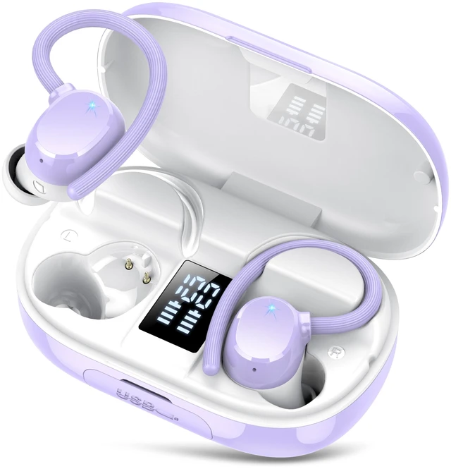 Main image of Wireless Bluetooth Earbuds Sport 128H Playtime New Bluetooth 5.3 Headphones with LED Display Powerful Bass Over Ear Earphones with Earhooks IP7 Waterproof for Gym/Running/Workout
