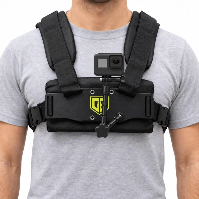 Main image of MED 100 Medusa Action Camera Body Mount Vest for GoPro, 360 and Compact Cameras Front and Rear 1/4"-20 Mounting Plates with 11" Friction Arm