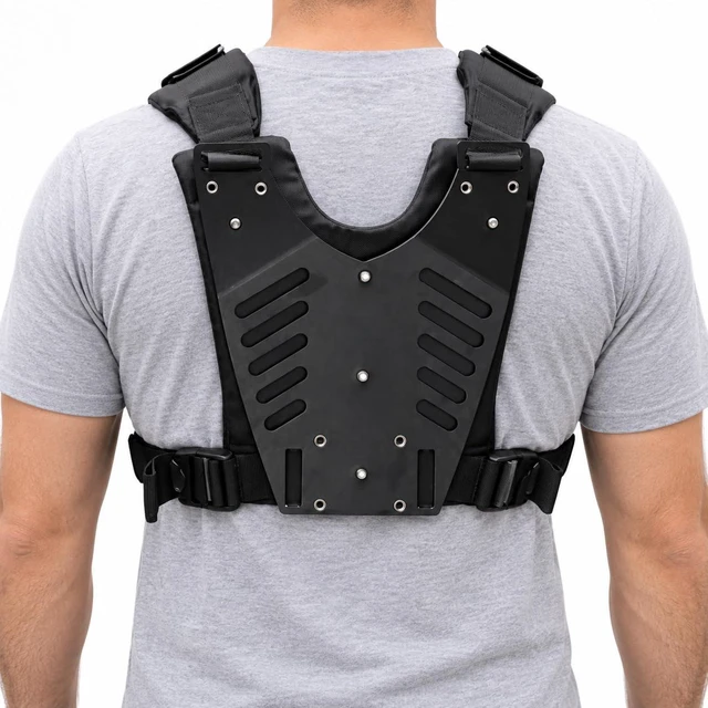 Alt view image 3 of 7 - MED 100 Medusa Action Camera Body Mount Vest for GoPro, 360 and Compact Cameras Front and Rear 1/4"-20 Mounting Plates with 11" Friction Arm