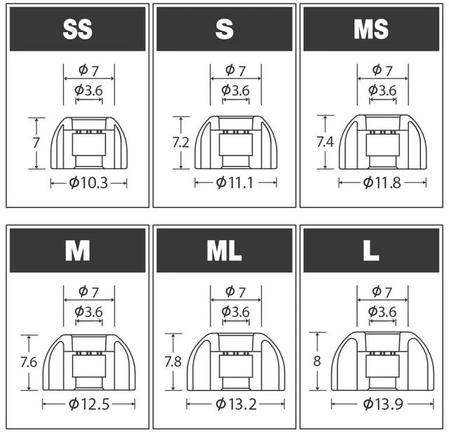 Alt view image 5 of 7 - MAX Standard Earbud Tips, Medical Silicone Replacement (SS-S-MS (3-Pair Set))