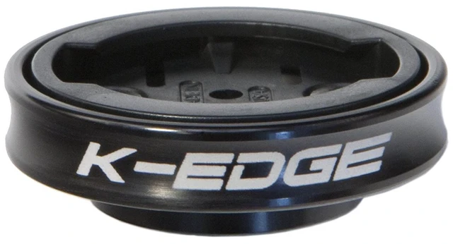 Main image of Gravity Top Cap Bicycle Computer Mount, Garmin, Black Garmin Gravity Top Cap Mount With CNC Aluminum Construction, Secure Co-Polymer Interface, And Lightweight 18g Design
