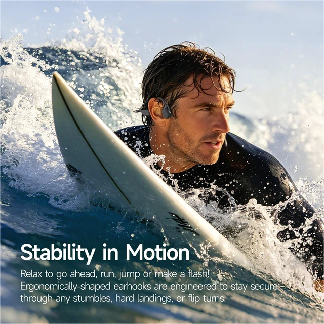 Alt view image 6 of 7 - Swimming Headphones Underwater,IP68 Waterproof Headphones Bone Conduction,8G MP3,Open Ear,for Swim Cycling Running,with Mic,Bluetooth 6.2