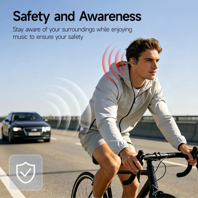 Alt view image 7 of 7 - Swimming Headphones Underwater,IP68 Waterproof Headphones Bone Conduction,8G MP3,Open Ear,for Swim Cycling Running,with Mic,Bluetooth 6.2