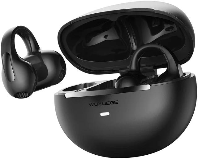 Main image of Clip On Earbuds, Open Ear Bluetooth 6.0 Wireless Headphones with Touch Control, Lightweight Ear Clip Design, Glasses Friendly Sports Earbuds for Running, Work & Travel, IPX6 Waterproof(Black)