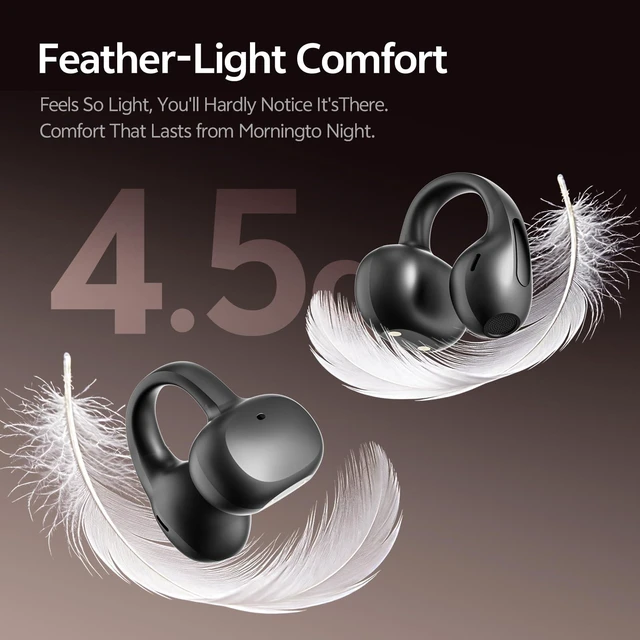 Alt view image 4 of 7 - Clip On Earbuds, Open Ear Bluetooth 6.0 Wireless Headphones with Touch Control, Lightweight Ear Clip Design, Glasses Friendly Sports Earbuds for Running, Work & Travel, IPX6 Waterproof(Black)