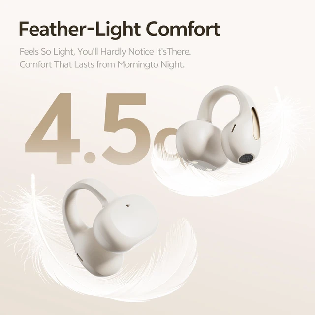 Alt view image 6 of 7 - Clip On Earbuds, Open Ear Bluetooth 6.0 Wireless Headphones with Touch Control, Lightweight Ear Clip Design, Glasses Friendly Sports Earbuds for Running, Work & Travel, IPX6 Waterproof (White)