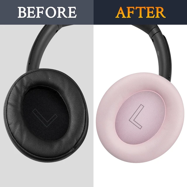 Alt view image 4 of 7 - Earpads Replacement for Anker Soundcore Life Q30/Q30i/Q35 Headphones, Ear Pads Cushions with Softer Protein Leather, Noise Isolation Foam - Pink