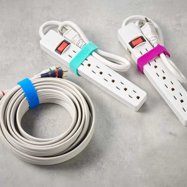 Alt view image 4 of 7 - Self-Gripping Cable Ties by - 12" (20-pack) Multi-Color Reusable Hook and Loop Cord Organizer Cable Ties for Cord Management and Desk or Office Organization