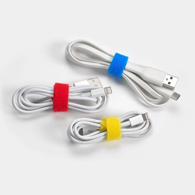Alt view image 2 of 6 - Self-Gripping Cable Ties by - 5" (50-pack) Multicolor Reusable Hook and Loop Cord Organizer Cable Ties for Cord Management and Desk or Office Organization
