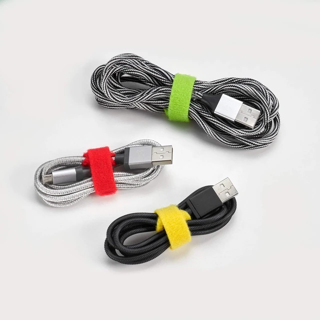 Alt view image 6 of 6 - Self-Gripping Cable Ties by - 5" (50-pack) Multicolor Reusable Hook and Loop Cord Organizer Cable Ties for Cord Management and Desk or Office Organization