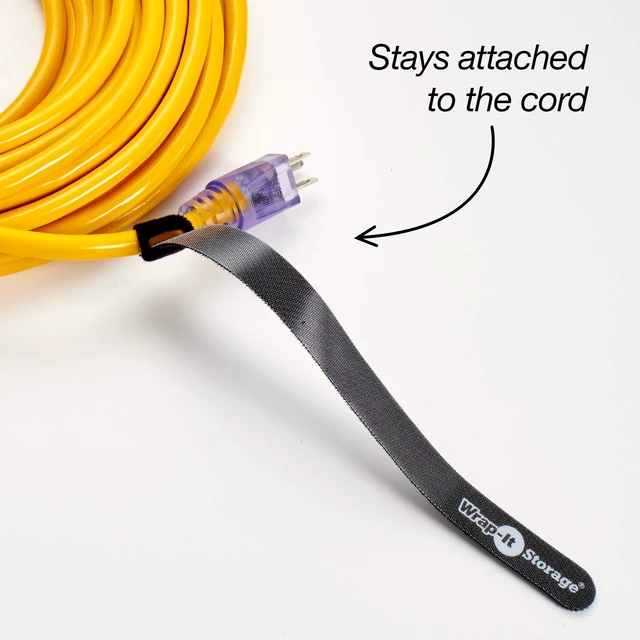 Alt view image 4 of 5 - Self-Gripping Cable Ties by - 12" (20-pack) Black Reusable Hook and Loop Cord Organizer Cable Ties for Cord Management and Desk or Office Organization