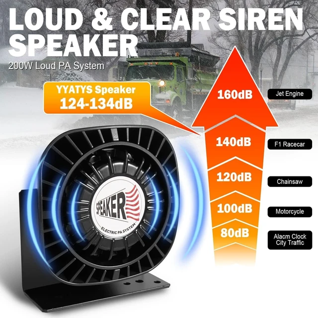 Alt view image 2 of 7 - Emergency Police Siren Speaker Kit, 200W Multi-Tones Emergency Sirens PA System Extra Slim Speaker with Handheld Microphone, Car Alarm Megaphone for 12V Vehicles, Tow Truck Pickup Ambulance SUVs