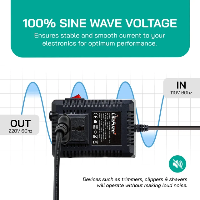 Alt view image 6 of 7 - 500 Watt Step Up/Step Down Travel Voltage Converter, 220/110v to 110/220v converter with Type E/F Plug Compatible with Hair Straightener, Camera, Laptop & More