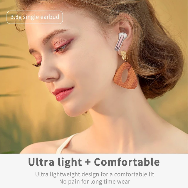 Alt view image 7 of 7 - Wireless Earbuds, Bluetooth 5.4 Headphones in Ear with 4 ENC Noise Cancelling Mic, New Wireless Earphones HiFi Stereo Deep Bass 40H Playtime, In-Ear Bluetooth Earbuds LED Display IP7, USB-C, Rose Gold