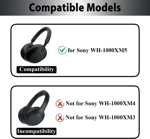 Alt view image 2 of 7 - XM5 Sweat Covers Accessories for Sony WH-1000XM5 - Red Soft Silicone Case, 3-in-1 Headphone Covers with Ear Cover & Headband Cover & Shell Protector, Sweatproof & Washable