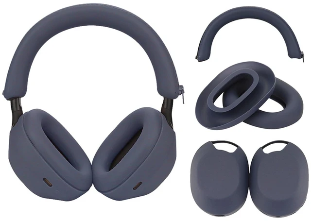 Main image of Silicone Sweat Case Cover for Sony WH-1000XM5 Headphones,Embody Headphone Case Covers for Earpads/Headband/Shell, Sweatproof Soft Silicone AccessoriesBlue