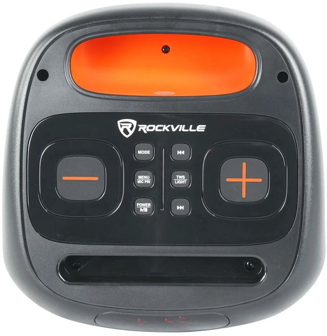 Alt view image 7 of 7 - ROCKBOX PRO V2 6.5" Portable LED Bluetooth Speaker Mic Input 12-Hour Rechargeable Battery, 150W Peak, 40W RMS. Bluetooth 5.1, TWS Pairing, USB/AUX/Mic Inputs, 40ft Wireless Range