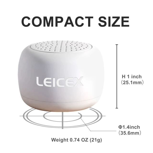 Alt view image 7 of 7 - Bluetooth Speakers Portable Wireless, Travel Speakers Bluetooth 5.0 Wireless Mini Speaker for Outdoor (White)