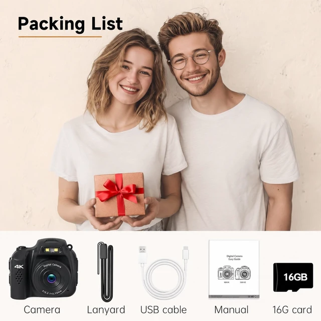 Alt view image 7 of 7 - Mini Keychain Camera 4K 64MP Vintage Digital, Pocket Retro Nostalgia Camera Video Camera with LED Light and 16G Micro SD Card, Suitable for Teenagers, Adults, Kids, and Photography Beginners Black