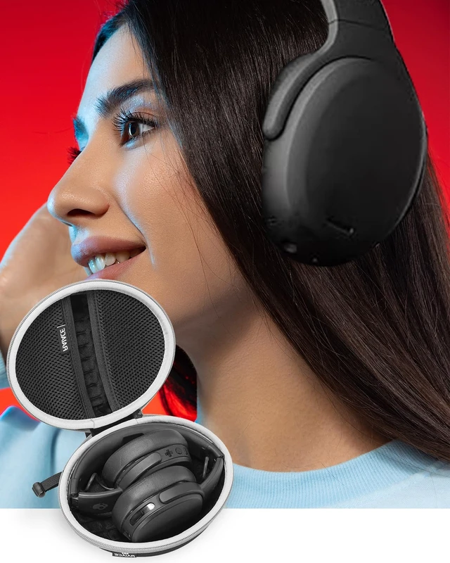 Alt view image 4 of 5 - Hard Travel Carrying Case Compatible with Skullcandy Crusher Over-Ear Headphones. (Case Only, Not Include The Device) (Black(Gray Zipper))