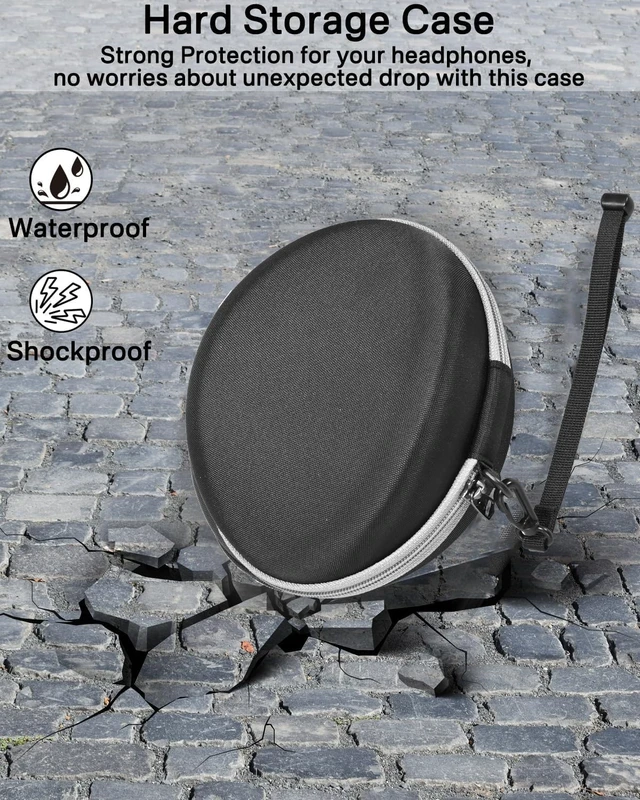 Alt view image 3 of 5 - Hard Travel Carrying Case Compatible with Skullcandy Crusher Over-Ear Headphones. (Case Only, Not Include The Device) (Black(Gray Zipper))