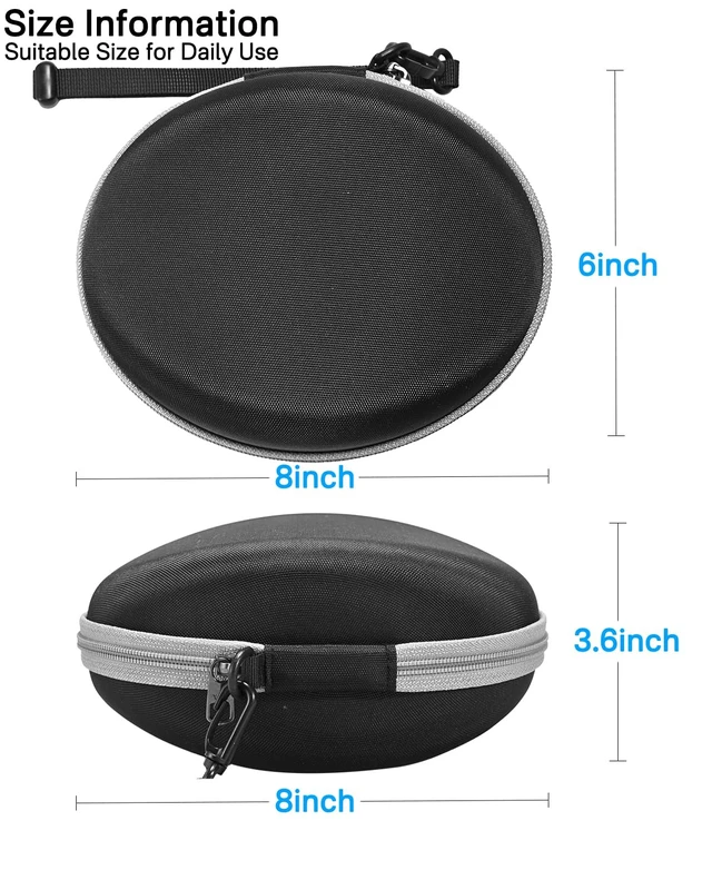 Alt view image 5 of 5 - Hard Travel Carrying Case Compatible with Skullcandy Crusher Over-Ear Headphones. (Case Only, Not Include The Device) (Black(Gray Zipper))