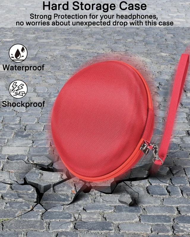 Alt view image 4 of 6 - Hard Travel Carrying Case Compatible with Skullcandy Crusher Over-Ear Headphones. (Case Only, Not Include The Device) (Red)