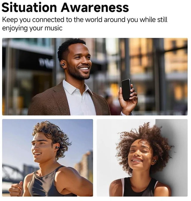 Alt view image 5 of 7 - Crossky C30 Open Ear Earbuds Clip On Wireless Bluetooth Headphones Stable Fit, Running Comfortable, Dual Connection, EQ Customized, Touch Control