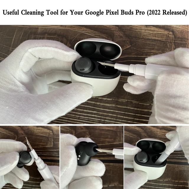 Alt view image 6 of 7 - for Google Pixel Buds Pro 2/Pro Case Cover with Lock Clip & Cleaner Pen 2024/2022, Shockproof Protective Hard Shell Skin with Carabiner Men Women - Black