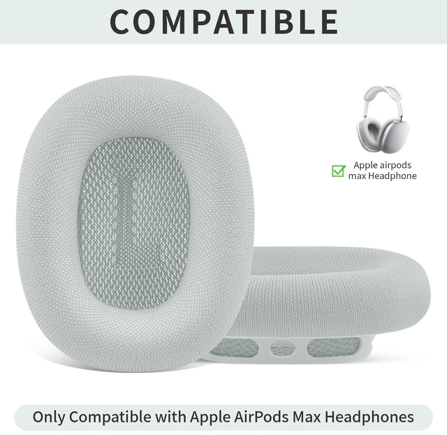 Alt view image 2 of 7 - Replacement Ear Cushions for Apple AirPods Max 1 & 2 Upgraded Memory Foam Pads with Durable Fabric,Sound Insulation and Noise Reduction,Strong Magnetic Fit,Sweat-Resistant, Breathable Comfor(Silver)