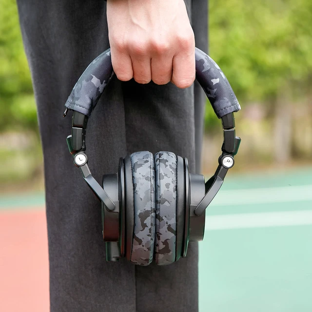 Alt view image 3 of 7 - BandZ V2 - Headband Cover for Audio Technica ATH M50X & M50XBT Made by Wicked Cushions Also fits ATH M50, M40X & More, Machine Washable, No More Flaking Leather Black Camo