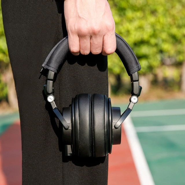 Alt view image 3 of 7 - BandZ V2 - Headband Cover for Audio Technica ATH M50X & M50XBT Made by Wicked Cushions Also fits ATH M50, M40X & More, Machine Washable, No More Flaking Leather Black