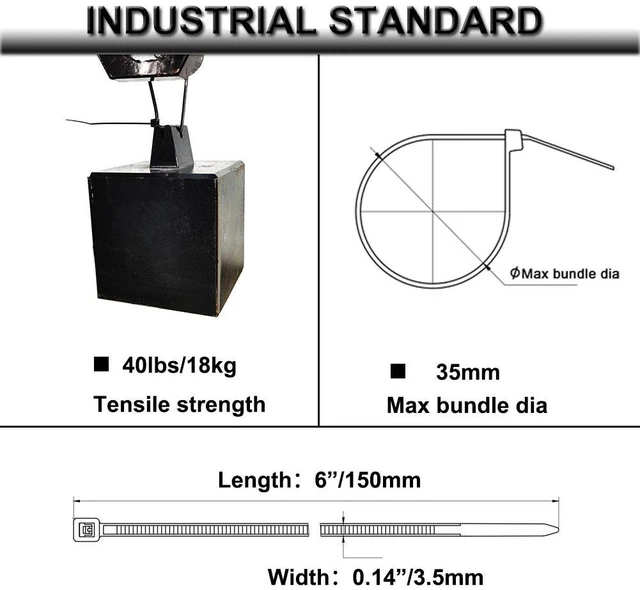 Alt view image 3 of 7 - Strong Self Adhesive Wire Clips Cable Zip Tie Mounts 3/4" with 6 Inch Zipties Black UV Protection Outdoor 100 Pcs,Sticky Wire Fasteners Cable Guide Management Mounting Suqare Holder Anchor Base Small
