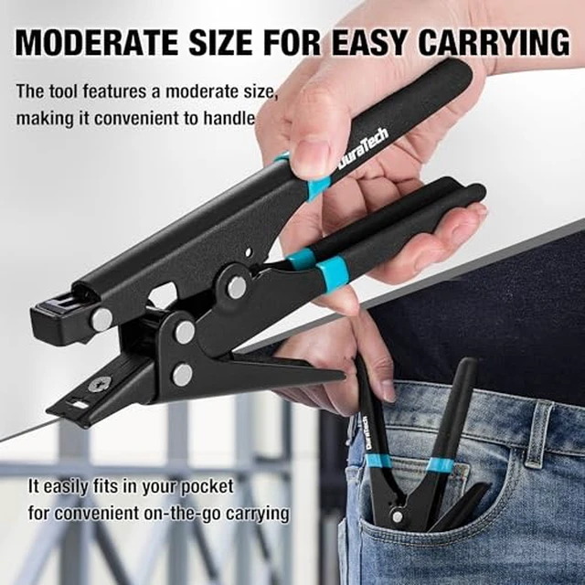 Alt view image 6 of 7 - 8-inch Zip Tie Tool, Ergonomic Cable Tie Gun for Fastening and Cutting Plastic or Nylon, Tensioning and Cutting Tool for Cable Management (Pack of 2)