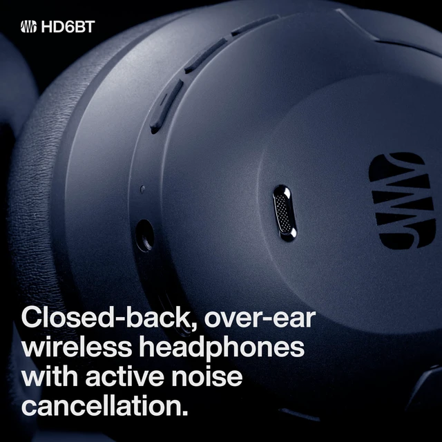 Alt view image 2 of 7 - Eris HD6BT Over-Ear Closed-Back Wireless Headphones, Bluetooth, ANC Noise Cancelling, Up to 60 Hours Battery Life, Studio Headphones for Mixing, Monitoring, Recording, Midnight Blue
