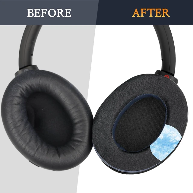Alt view image 4 of 7 - Cooling-Gel Earpads Replacement for Sony WH-1000XM4 (WH1000XM4) Headphones, Ear Pads Cushions with High-Density Noise Isolation Foam, Added Thickness, Without Affecting Sensor - Navy Blue