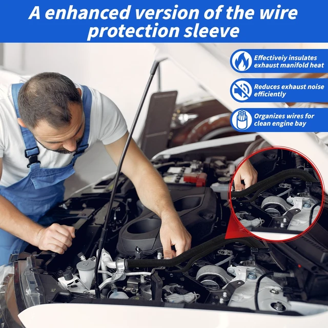 Alt view image 6 of 7 - 15ft - 3/4in Split Braided Sleeve Cable Management, Self-Wrapping Flexible loom tubing protects wires from abrasion and heat. Great for automotive, TV, computer, and home electrical use